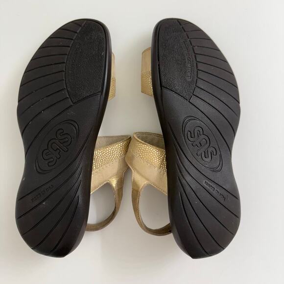 SAS Nudu Slide Double Strap Sandals Gold Sz 9 Casual Comfort - Picture 7 of 8